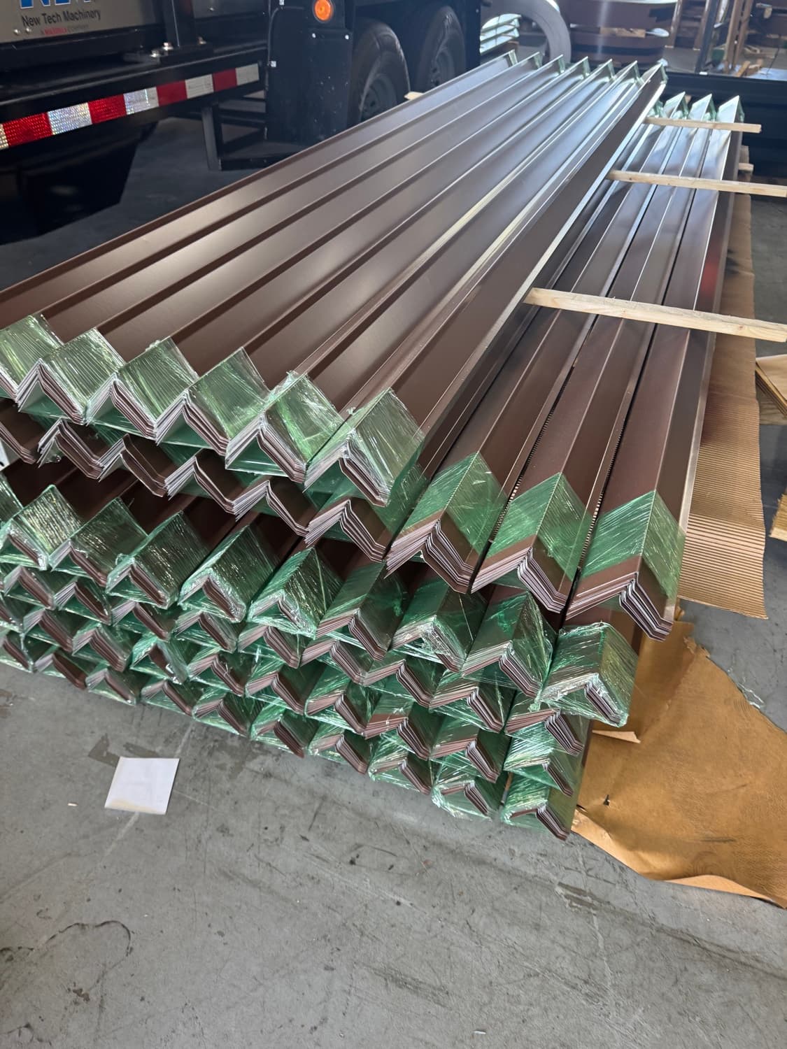 Fabricated drip edge and edge-metal profiles formed in the Superb Metals sheet-metal shop